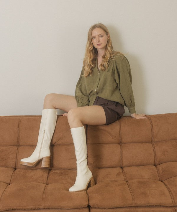 Oasis Society Juniper - Botas de plataforma hasta la rodilla