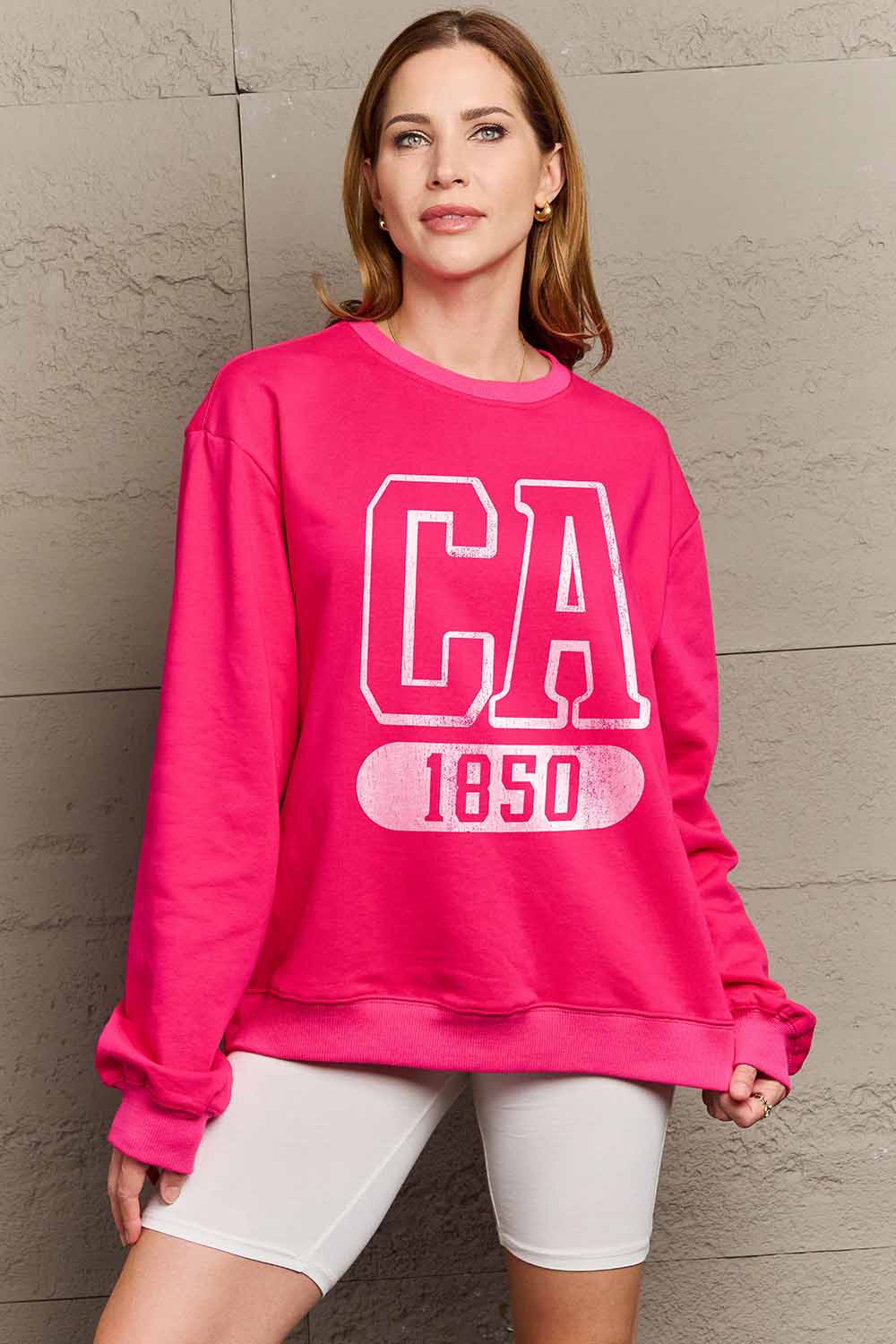 Sudadera con gráfico GA 1850 de tamaño completo Simply Love Simply Love