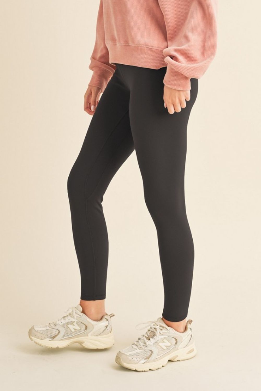 Leggings de cintura alta con forro polar de tamaño completo de Yelete