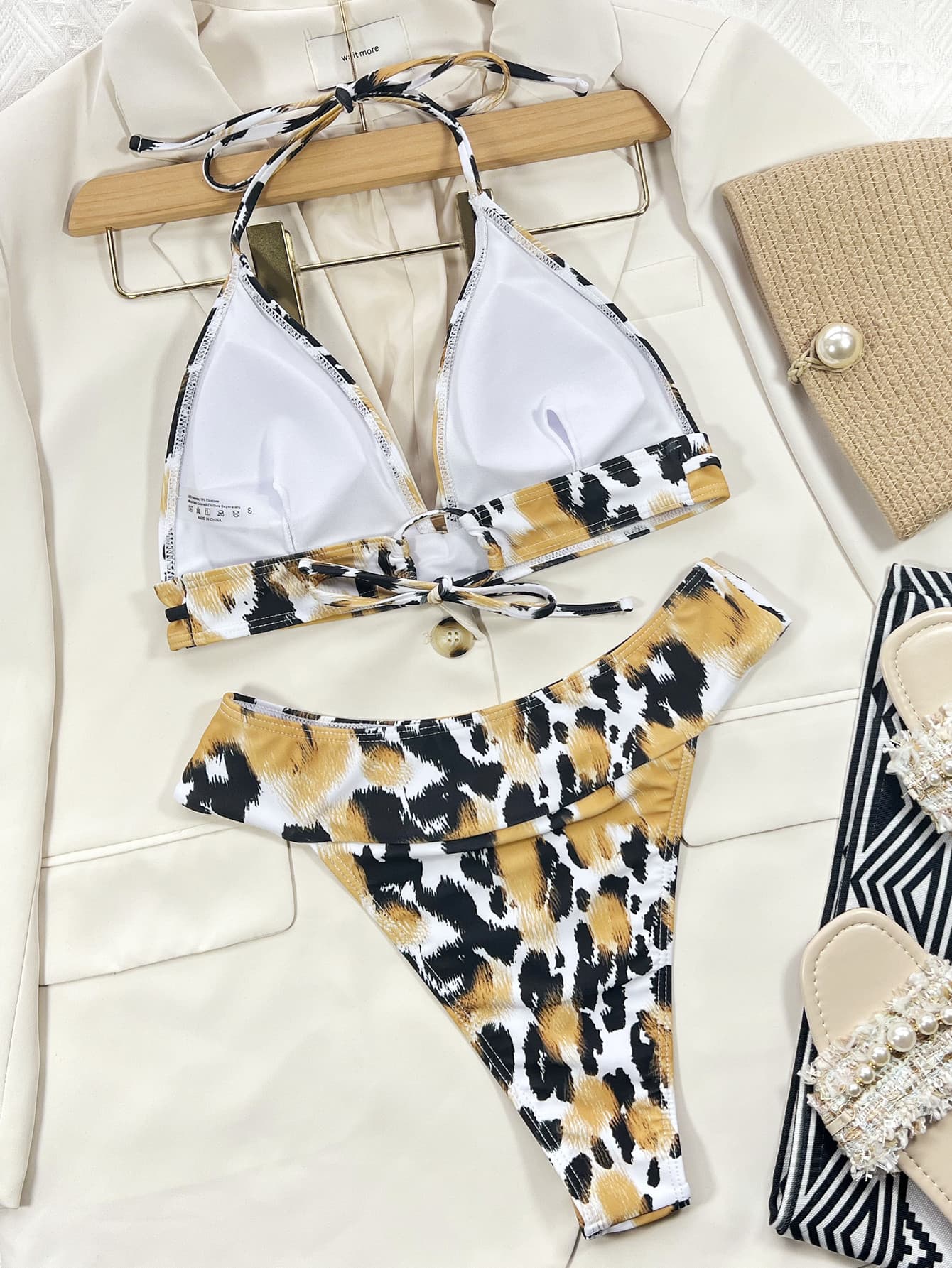 Print Halter Neck Bikini Set