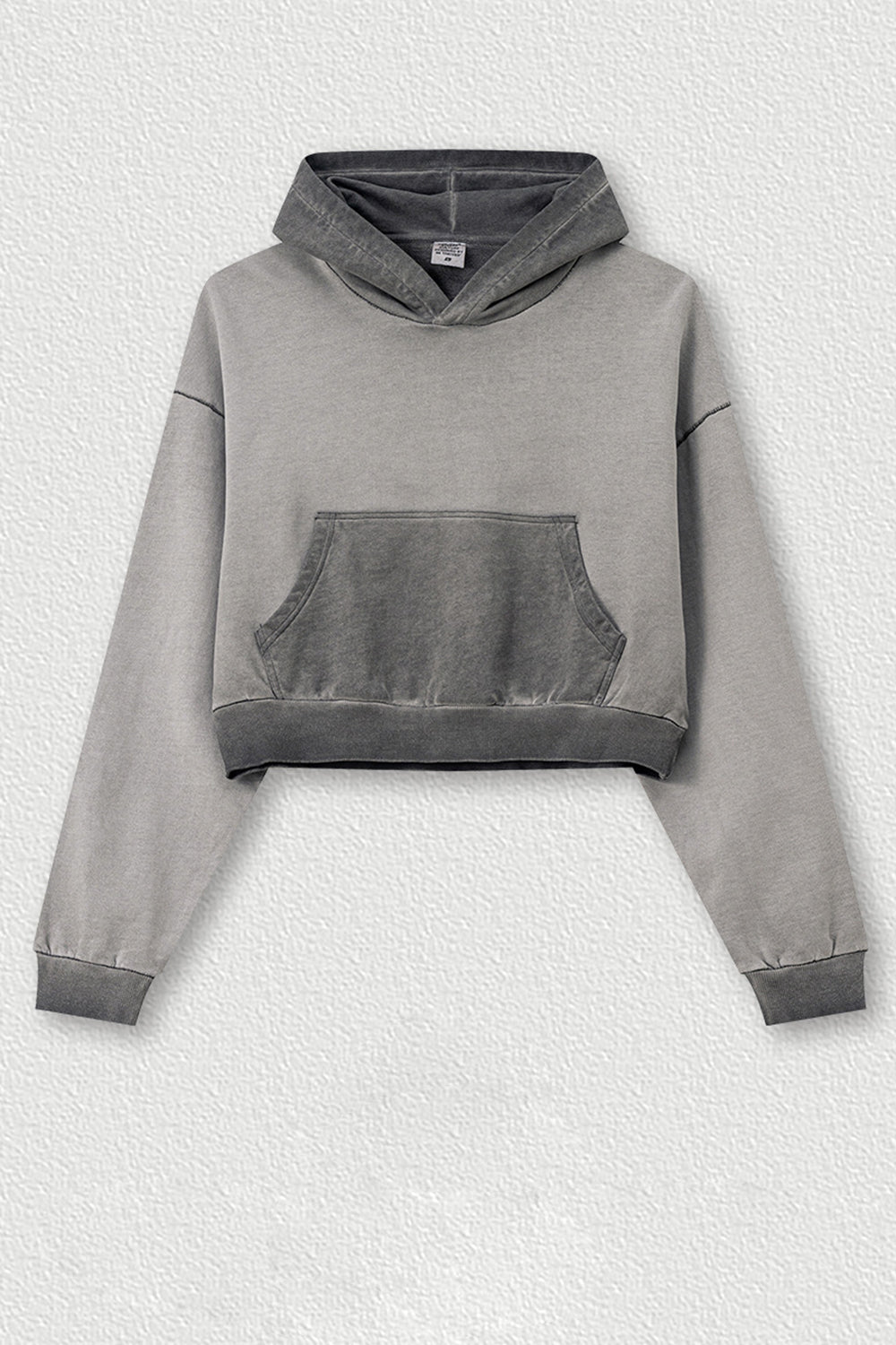 Kangaroo Pocket Long Sleeve Cropped Hoodie